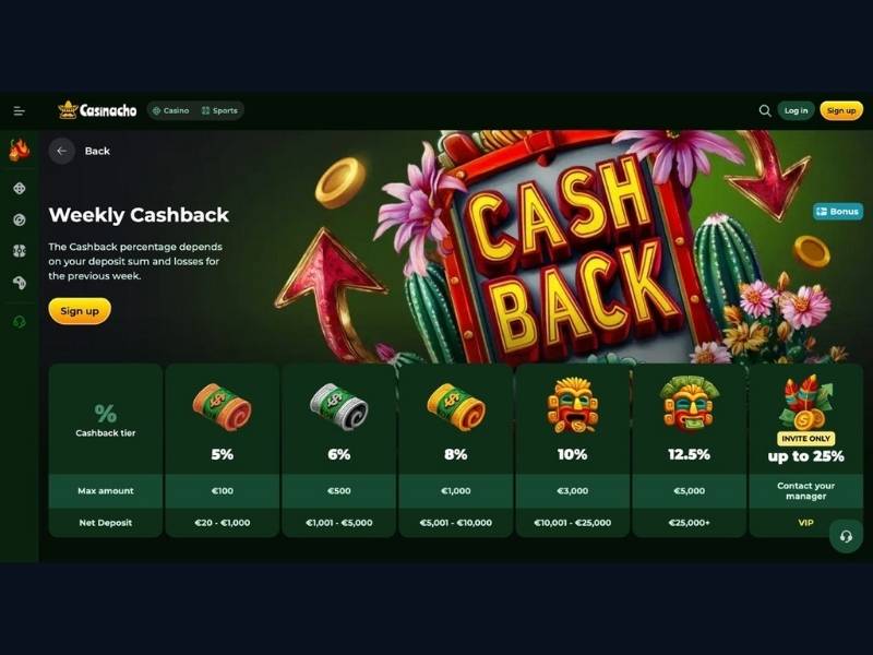 Turniersystem von Casinacho Casino Nacho Casino im Marktvergleich für Deutschland